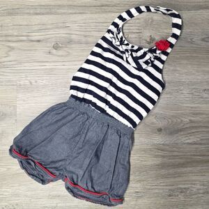Authentic Kids Red, White, & Blue Cutie Halter Romper Size 5T